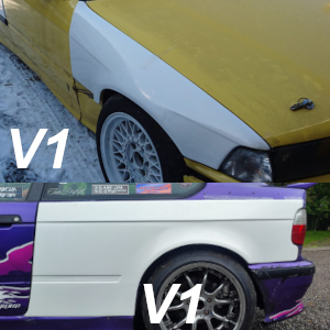 BMW E36 Compact Overfenders Set: Front V1 +35mm / Rear V1 +50mm